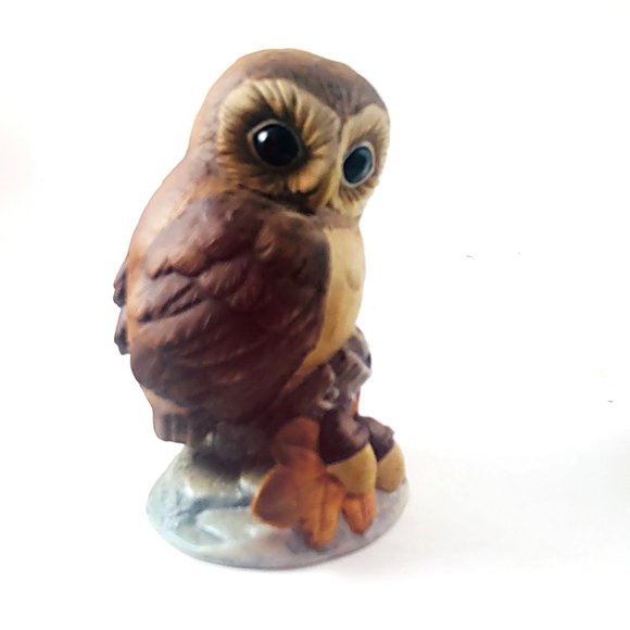 Baby Owl Andrea by Sadek Bisque Porcelain Figurine 6350 Japan 6350 - Picture 1 of 7